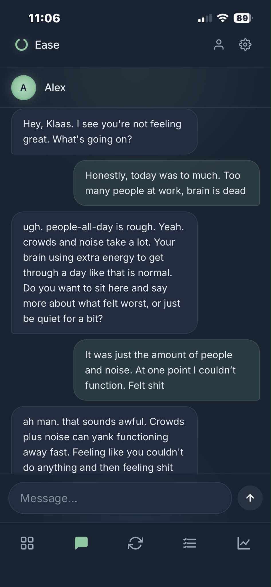 Ease chat with Friend